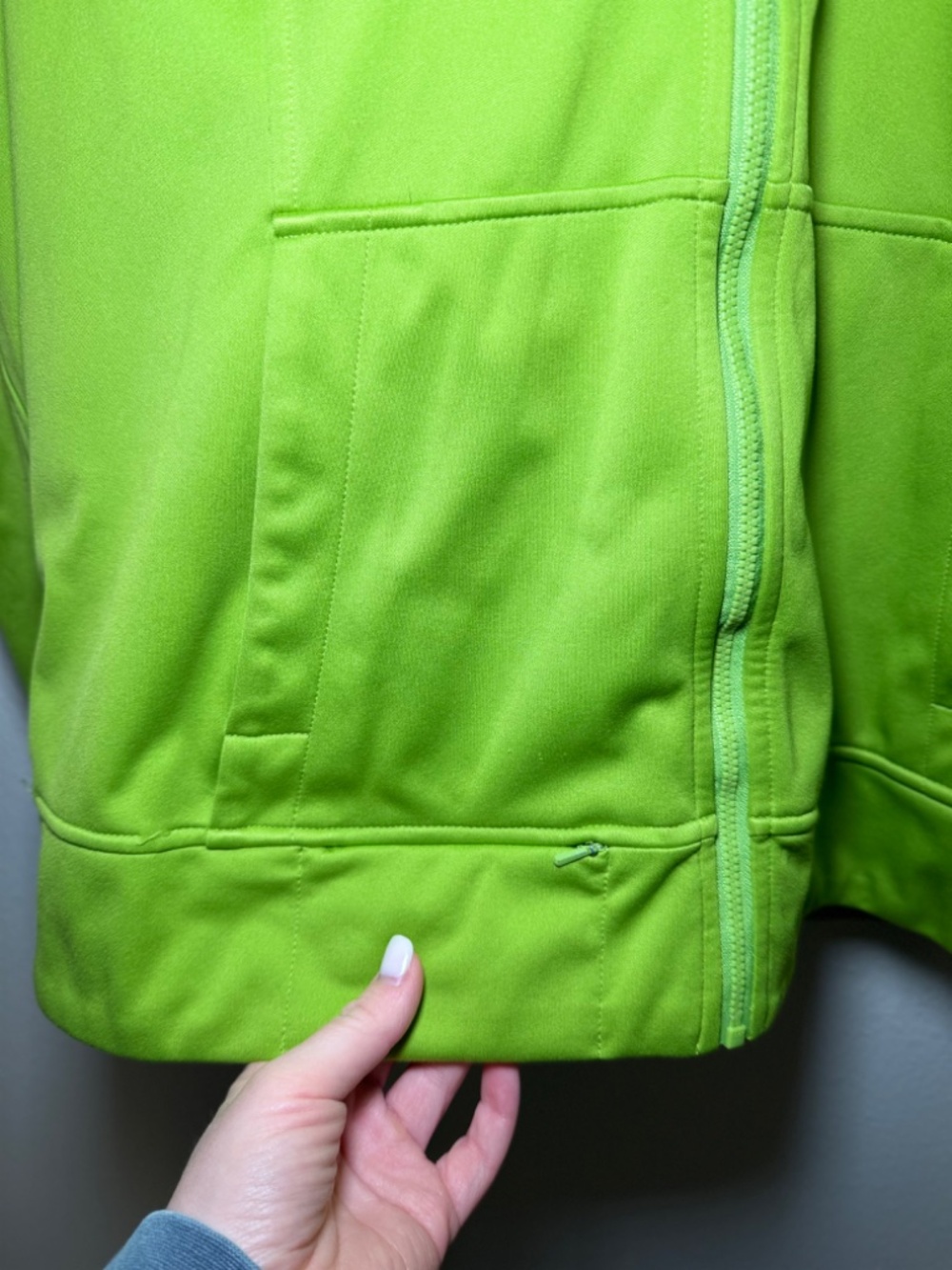 Nike ACG Full Zip Hoodie Jacket Lime Green Women's LG Dri-FIT Outdoor Zip Up - Picture 6 of 8